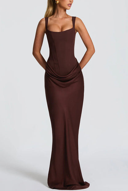 Christine – Robe Maxi à Col Carré