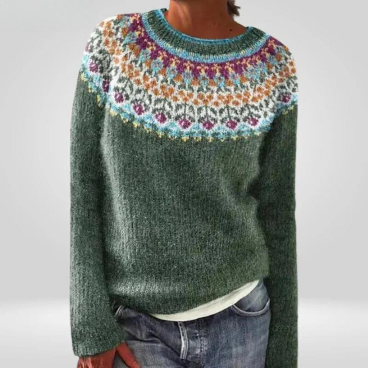Camille – Pull en Maille Vert Sauge, mode femme GabrielPetit