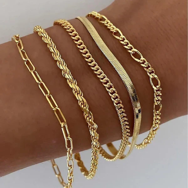 Lot de 5 bracelets en or – photo 1/3