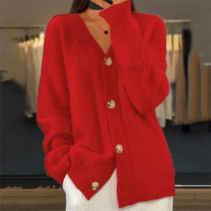 Lena | Cardigan doux à boutons en pur cachemire
