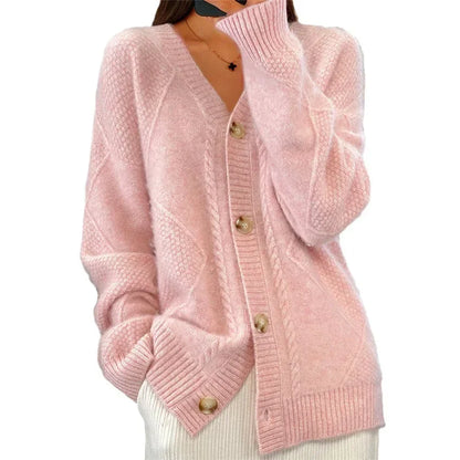Lena | Cardigan doux à boutons en pur cachemire