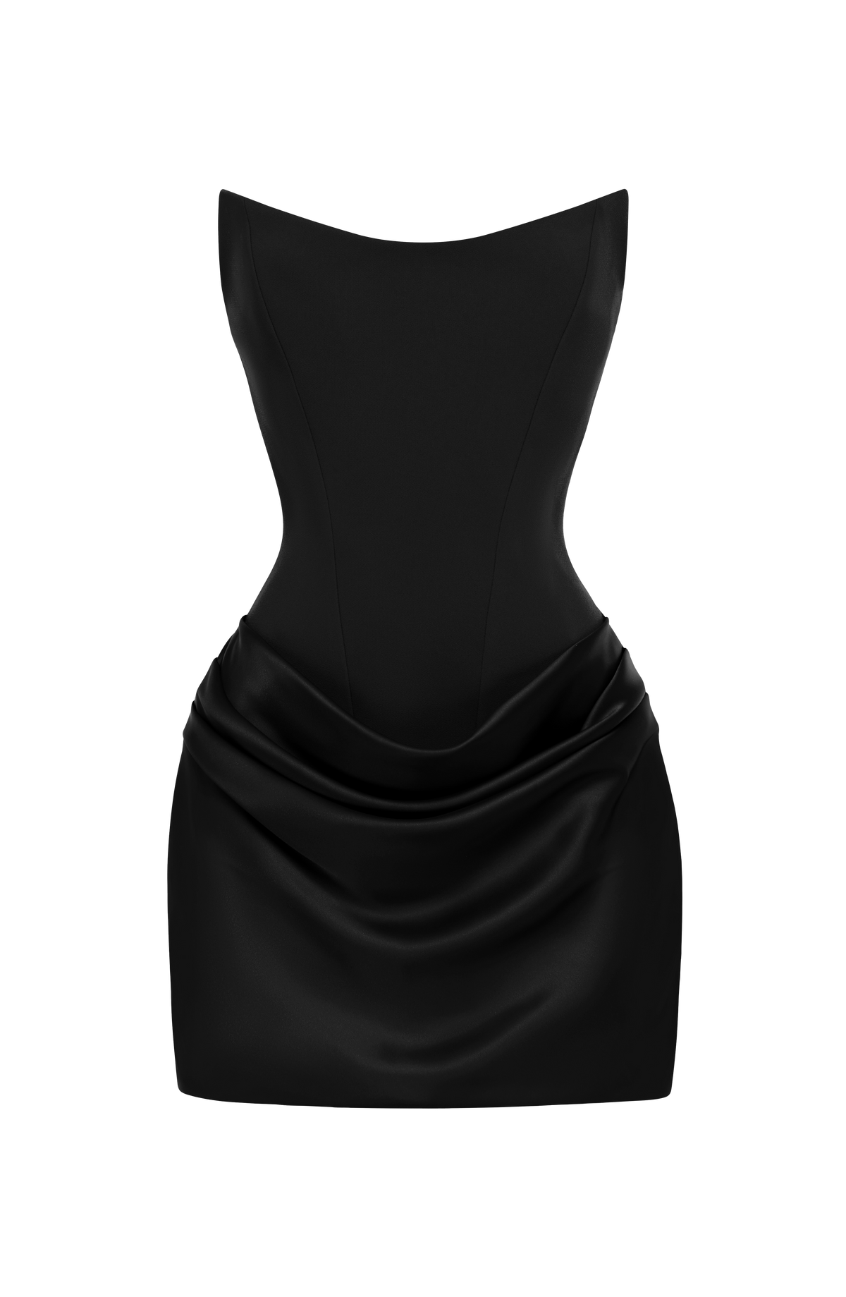 Maggie | Mini Robe Bustier Corset en Crêpe et Satin