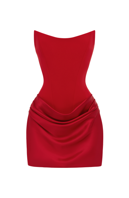 Maggie™ Mini Robe Bustier Corset - Rouge