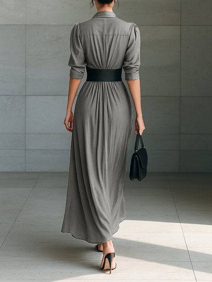Nathalie – Robe Longue Plissée
