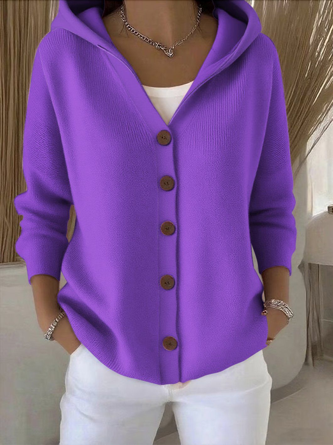 Zoé | Cardigan en maille à capuche