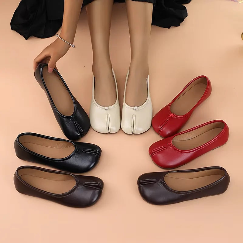 Michelle | Ballerines Tabi en cuir souple – photo 2