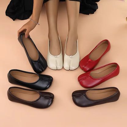 Michelle | Ballerines Tabi en cuir souple – photo 2