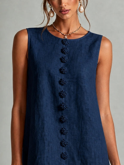 Inès | Robe Boutonnée Neptune
