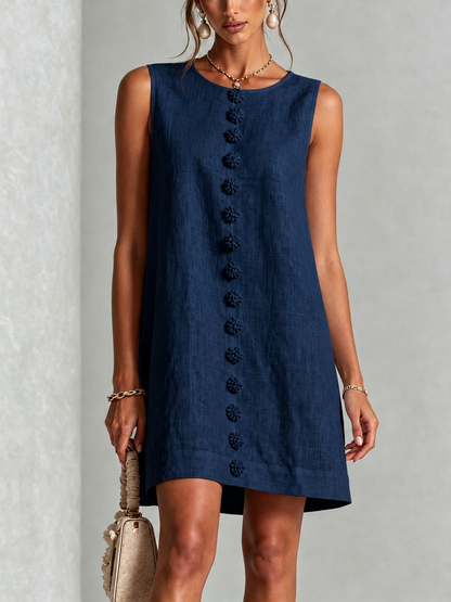 Inès | Robe Boutonnée Neptune