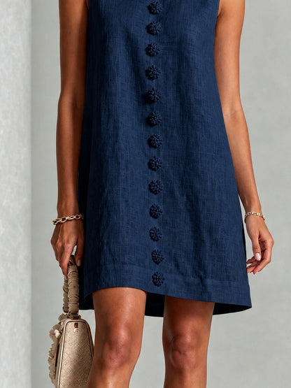 Inès | Robe Boutonnée Neptune