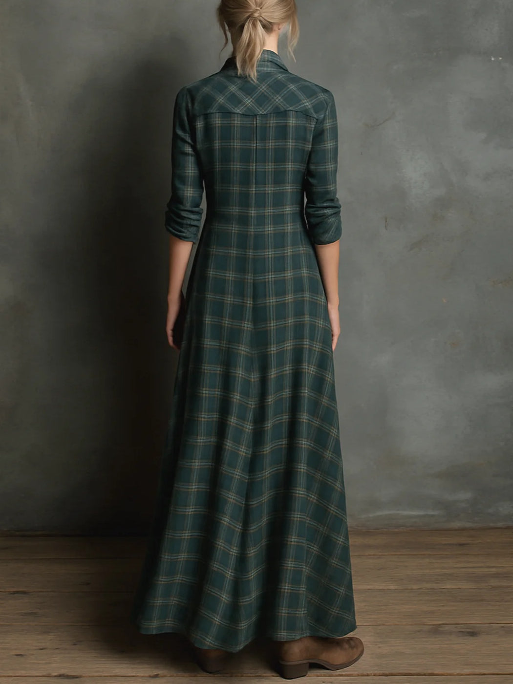 Isabelle – Robe Longue à Carreaux