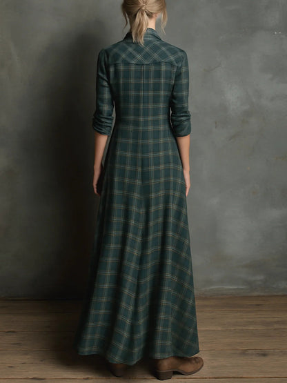Isabelle – Robe Longue à Carreaux