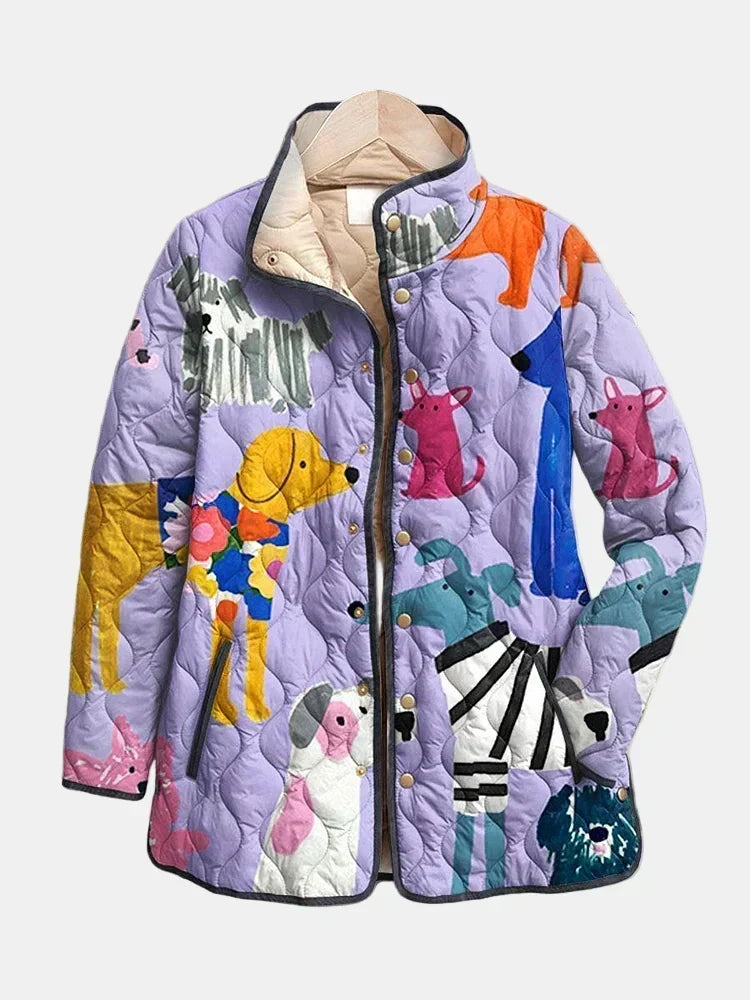 Clara – Veste Matelassée Motif Chien, mode femme GabrielPetit