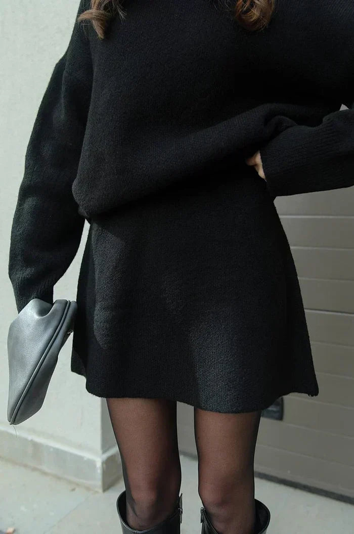 Brigitte | Ensemble Jupe et Pull en Maille Douce