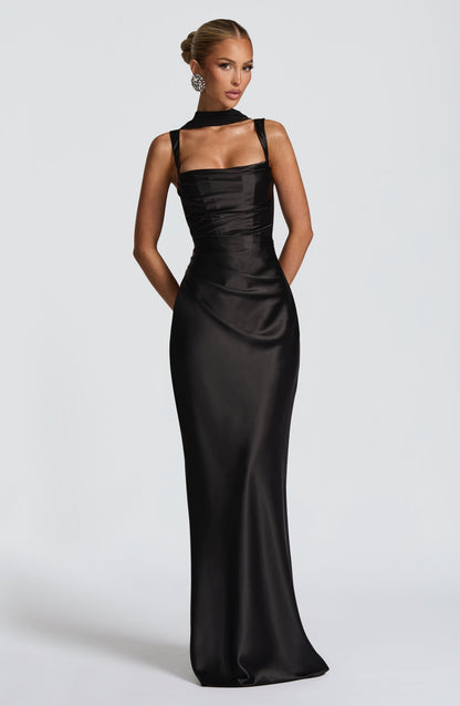 Robe longue Calanthe - Noir