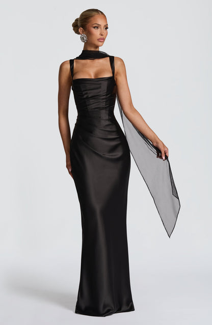 Robe longue Calanthe - Noir