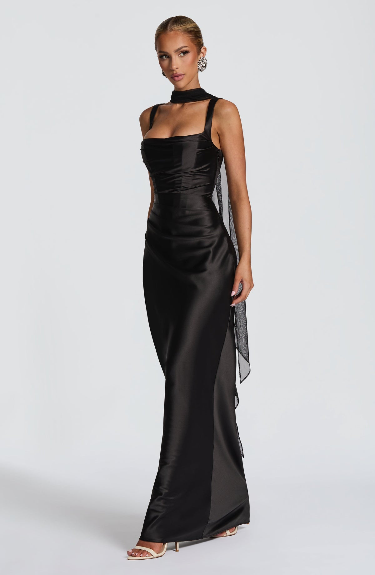 Robe longue Calanthe - Noir