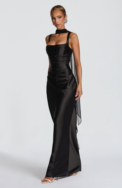 Robe longue Calanthe - Noir