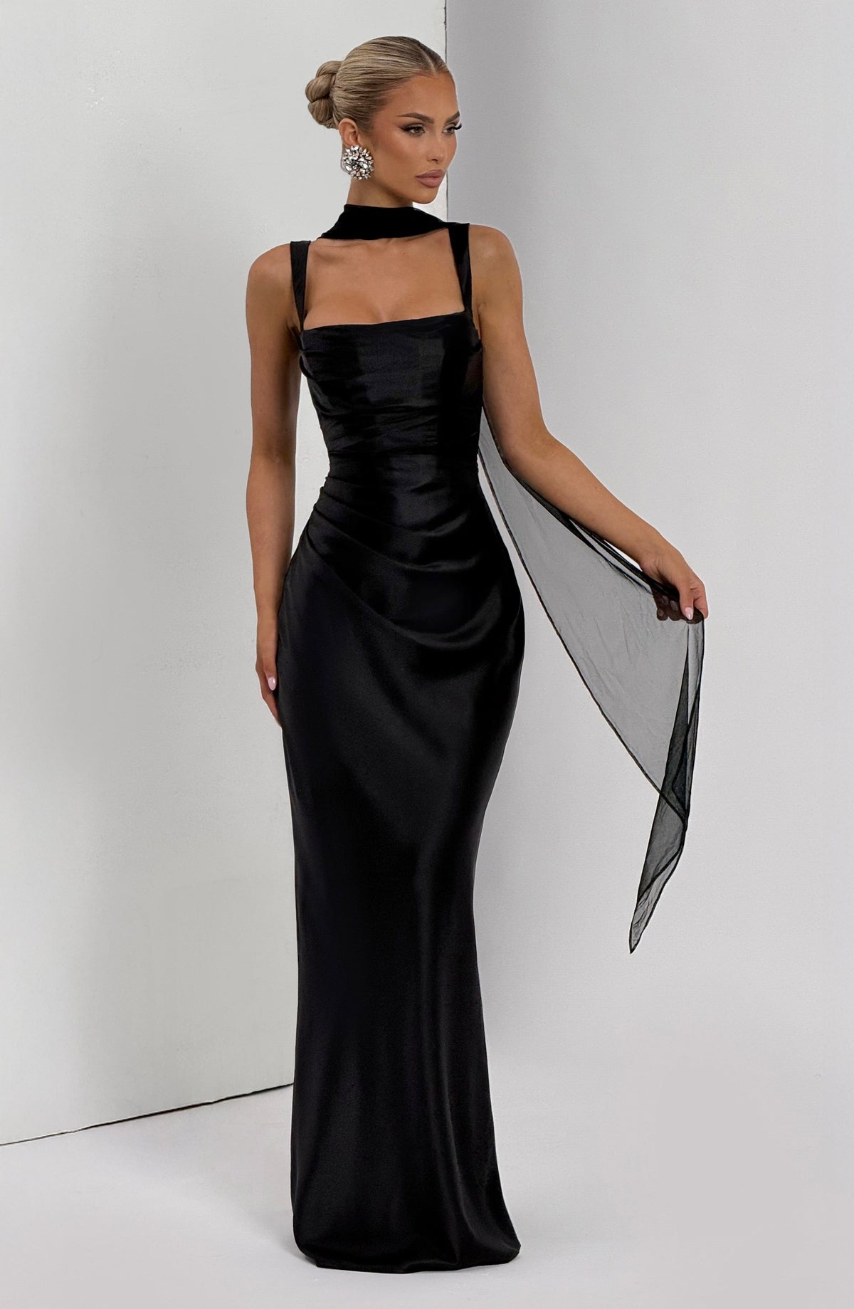 Robe longue Calanthe - Noir