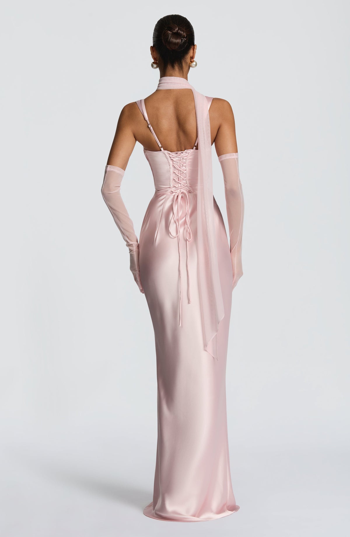 Robe longue Calanthe - Rose poudré