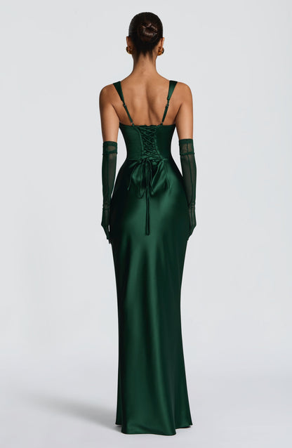 Robe longue Calanthe - Vert émeraude