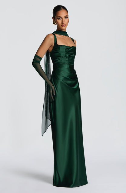 Robe longue Calanthe - Vert émeraude