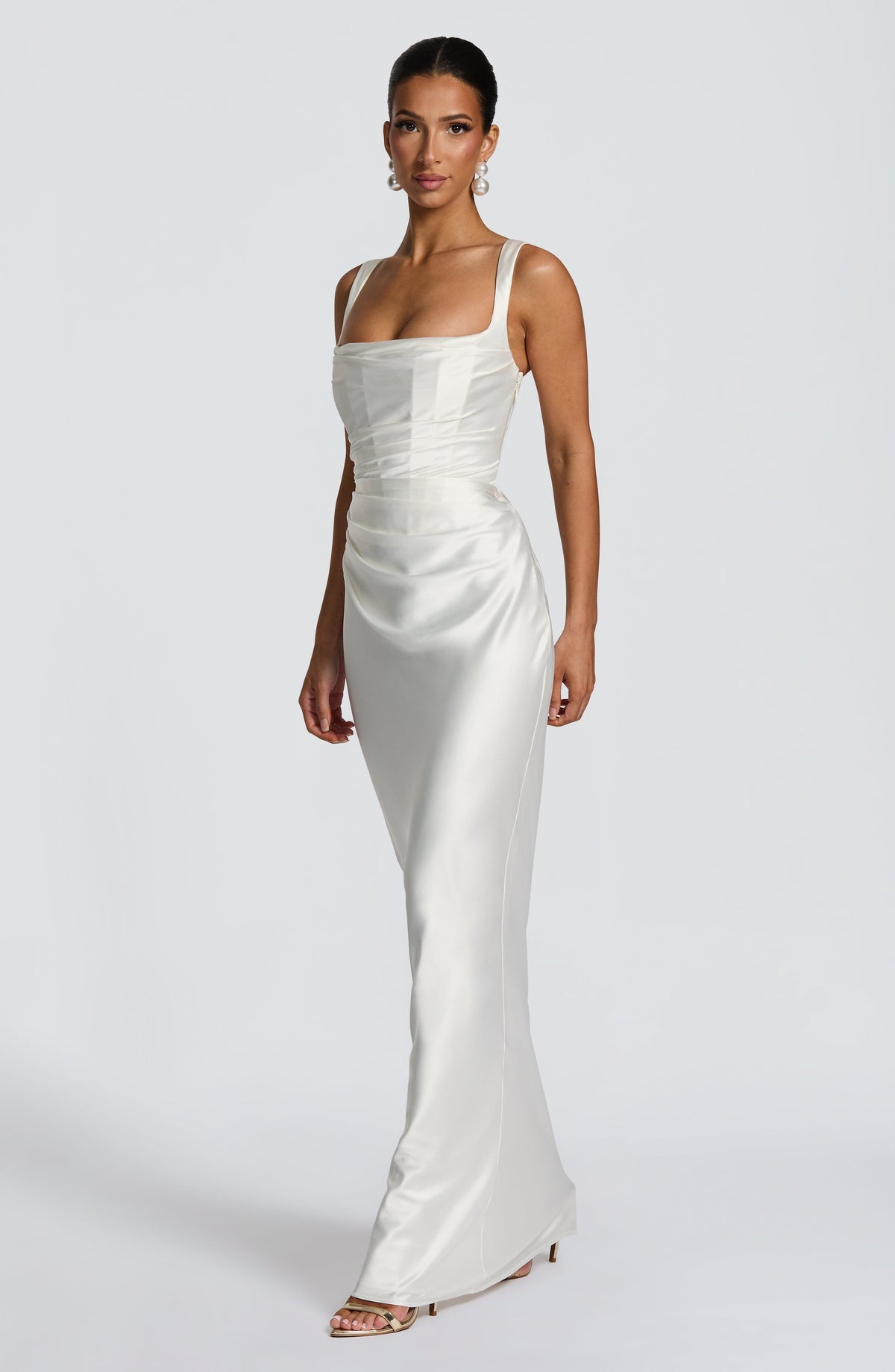 Robe longue Calanthe - Ivoire