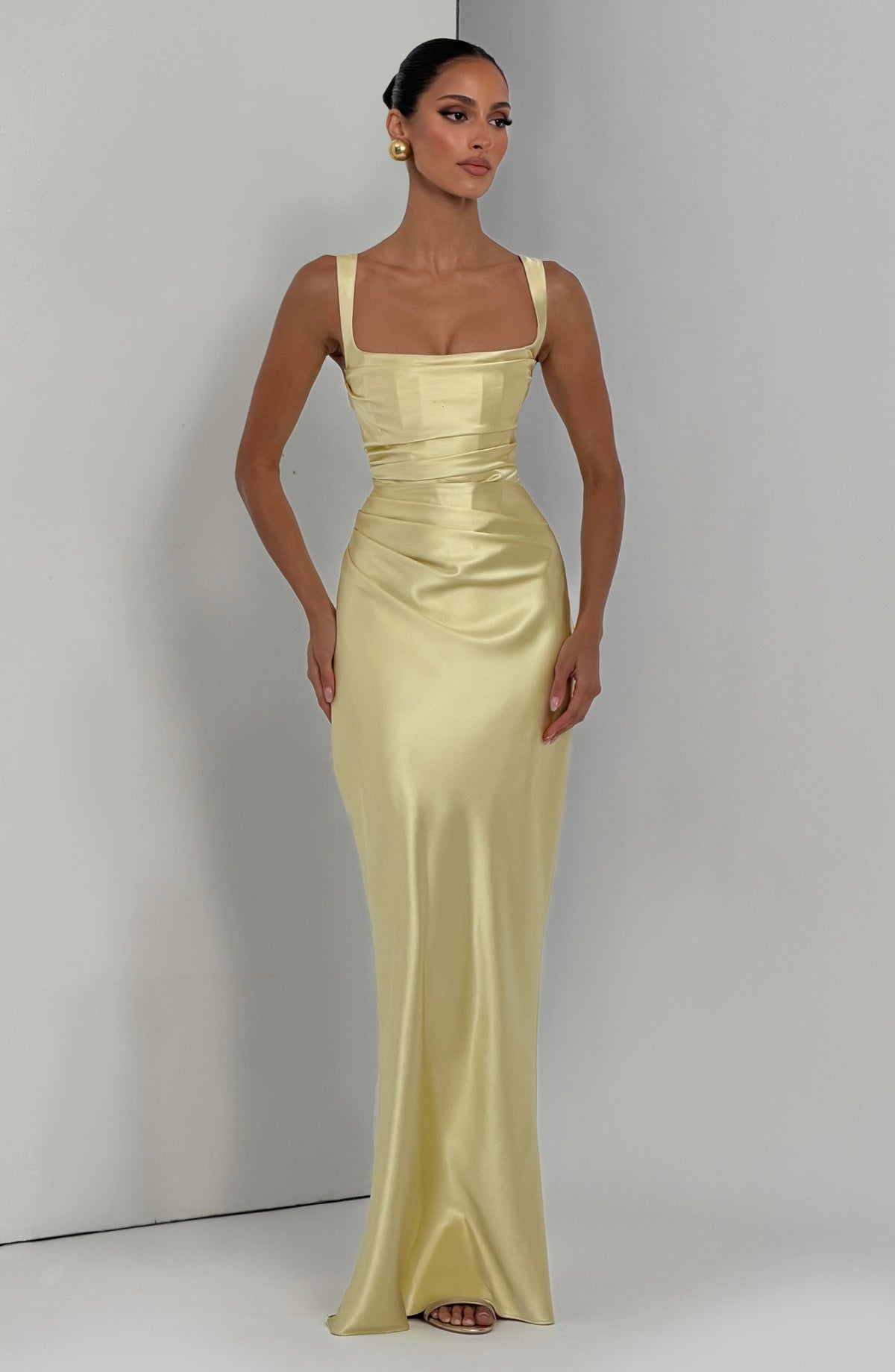 Robe longue Calanthe - Jaune citron