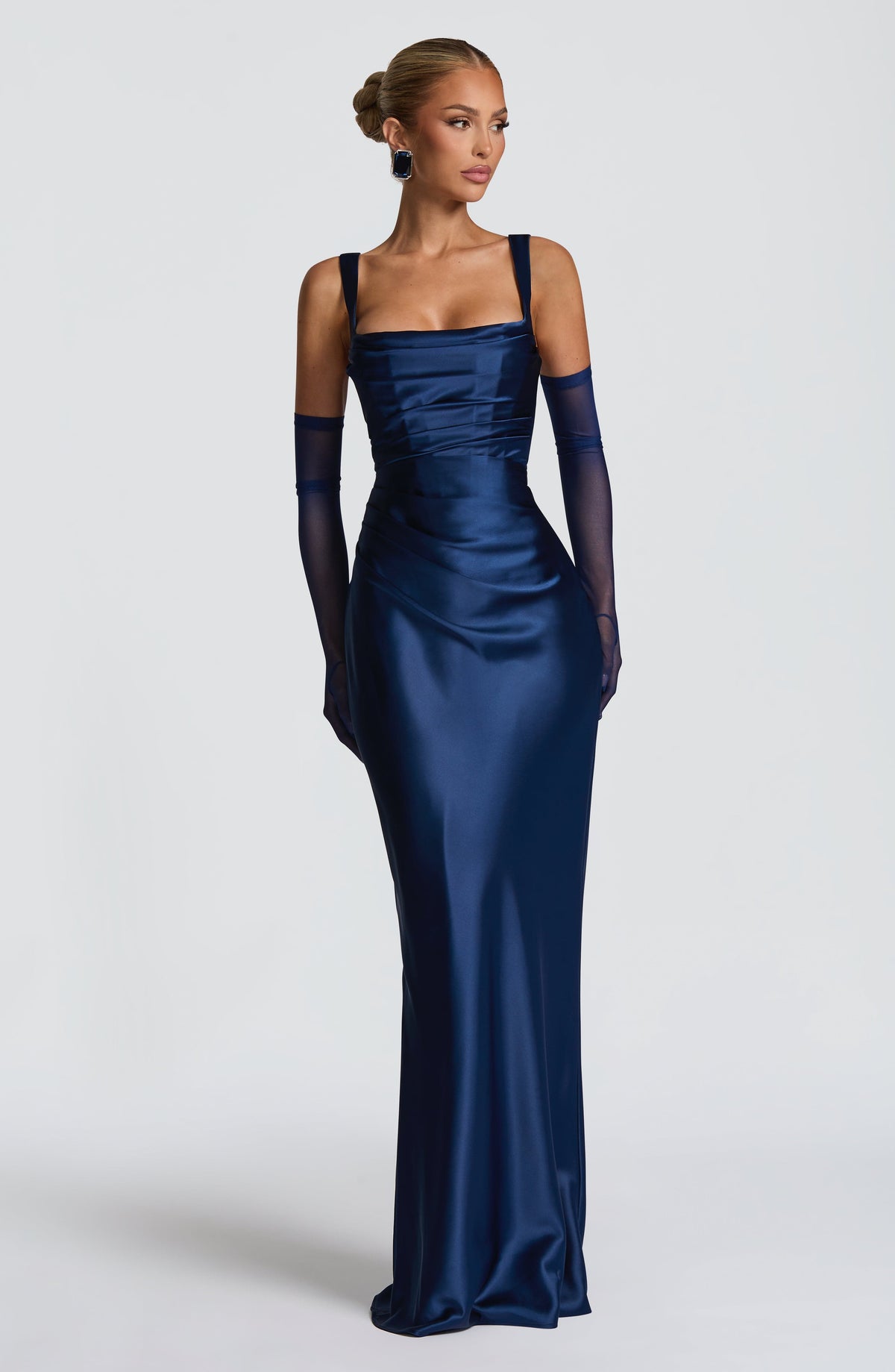 Robe longue Calanthe - Bleu marine