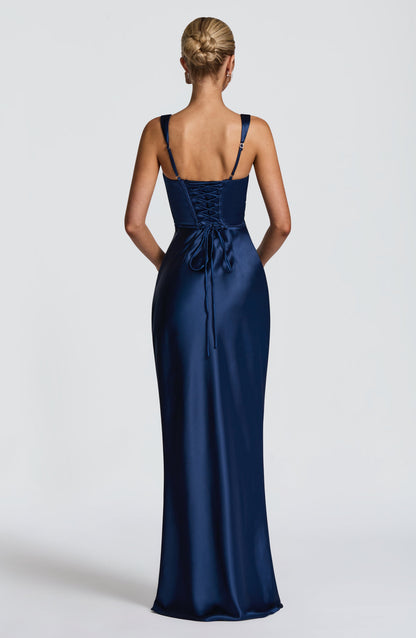 Robe longue Calanthe - Bleu marine