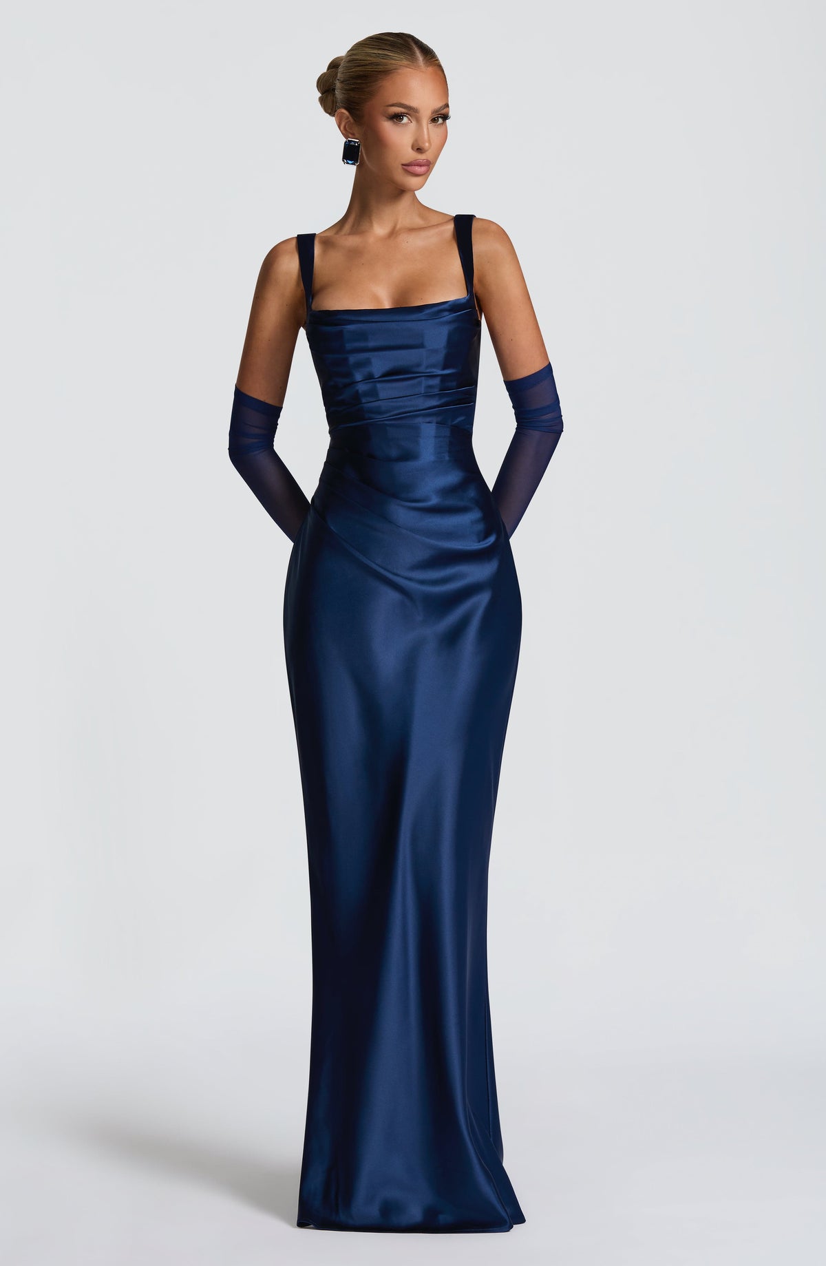 Robe longue Calanthe - Bleu marine