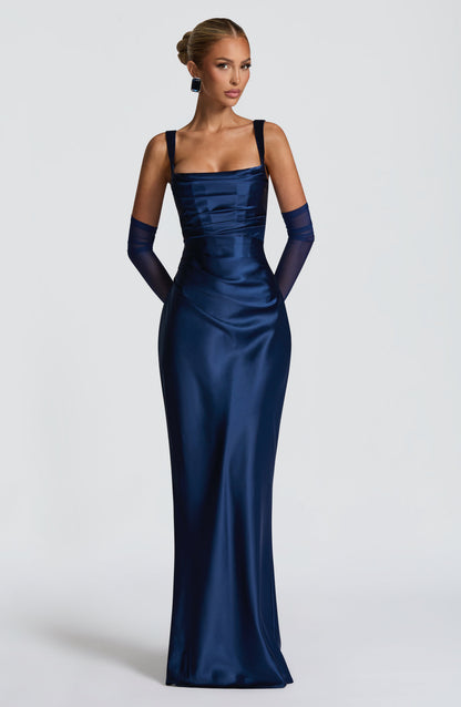Robe longue Calanthe - Bleu marine