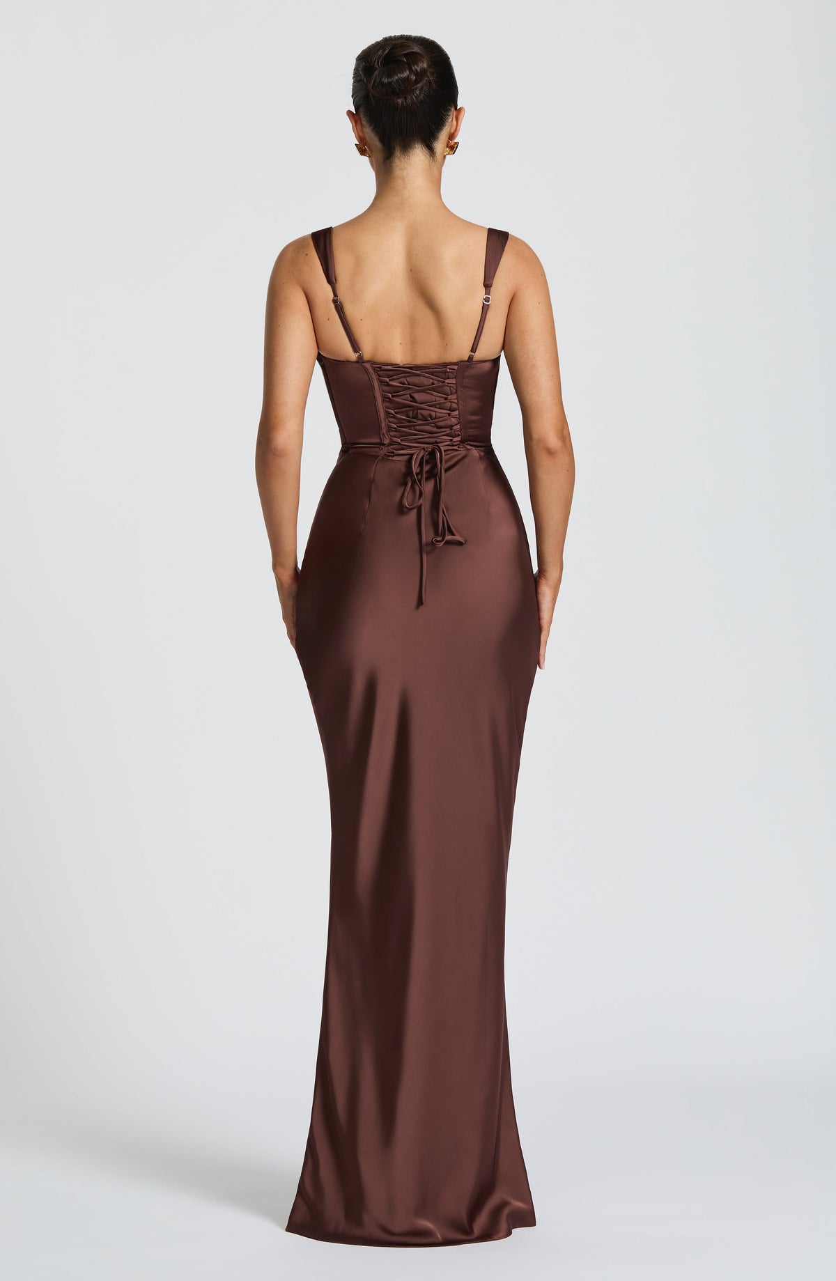 Robe longue Calanthe - Brun prune