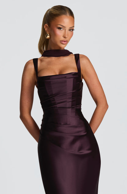 Robe longue Calanthe - Prune