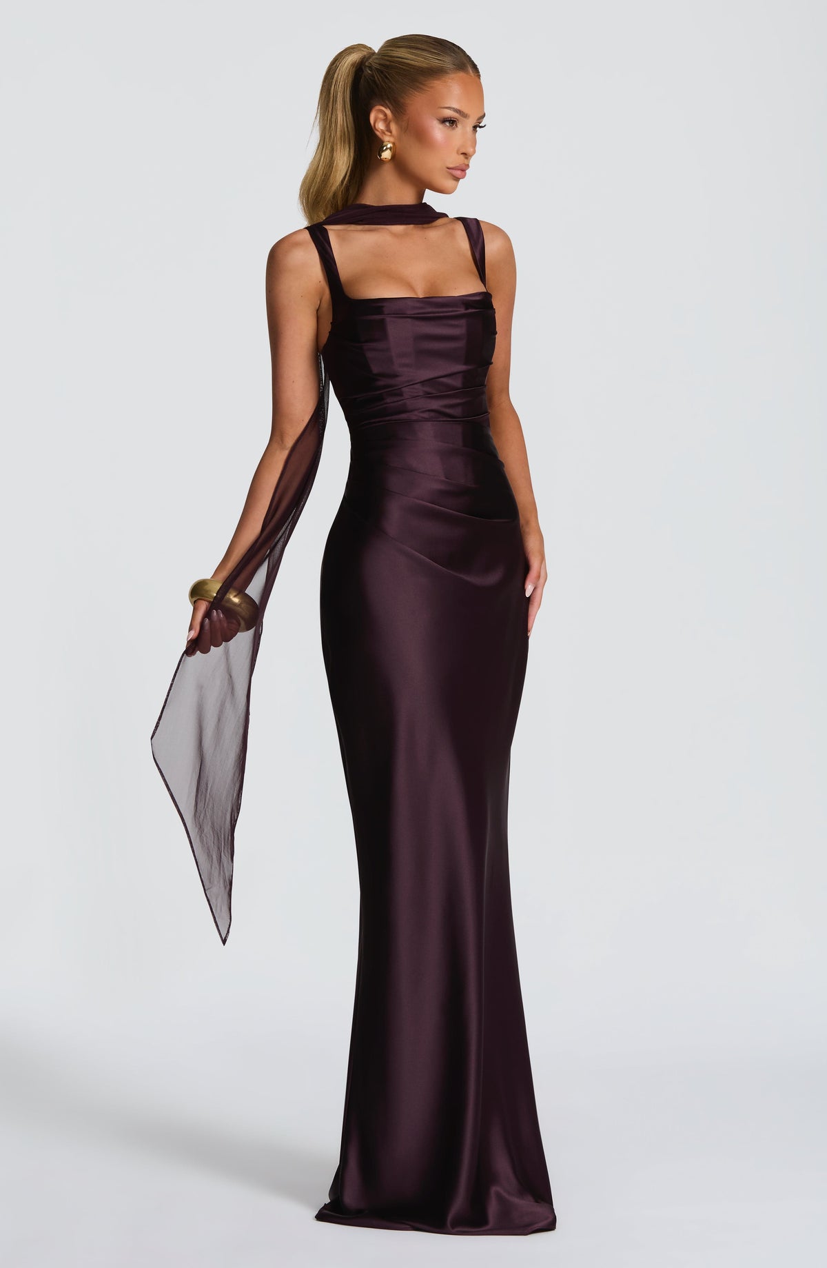 Robe longue Calanthe - Prune