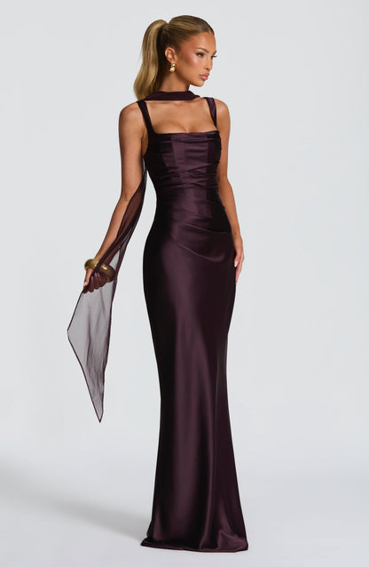 Robe longue Calanthe - Prune