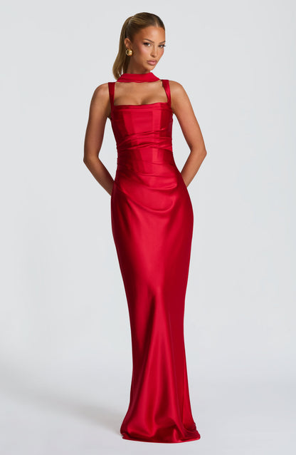 Robe longue Calanthe - Rouge