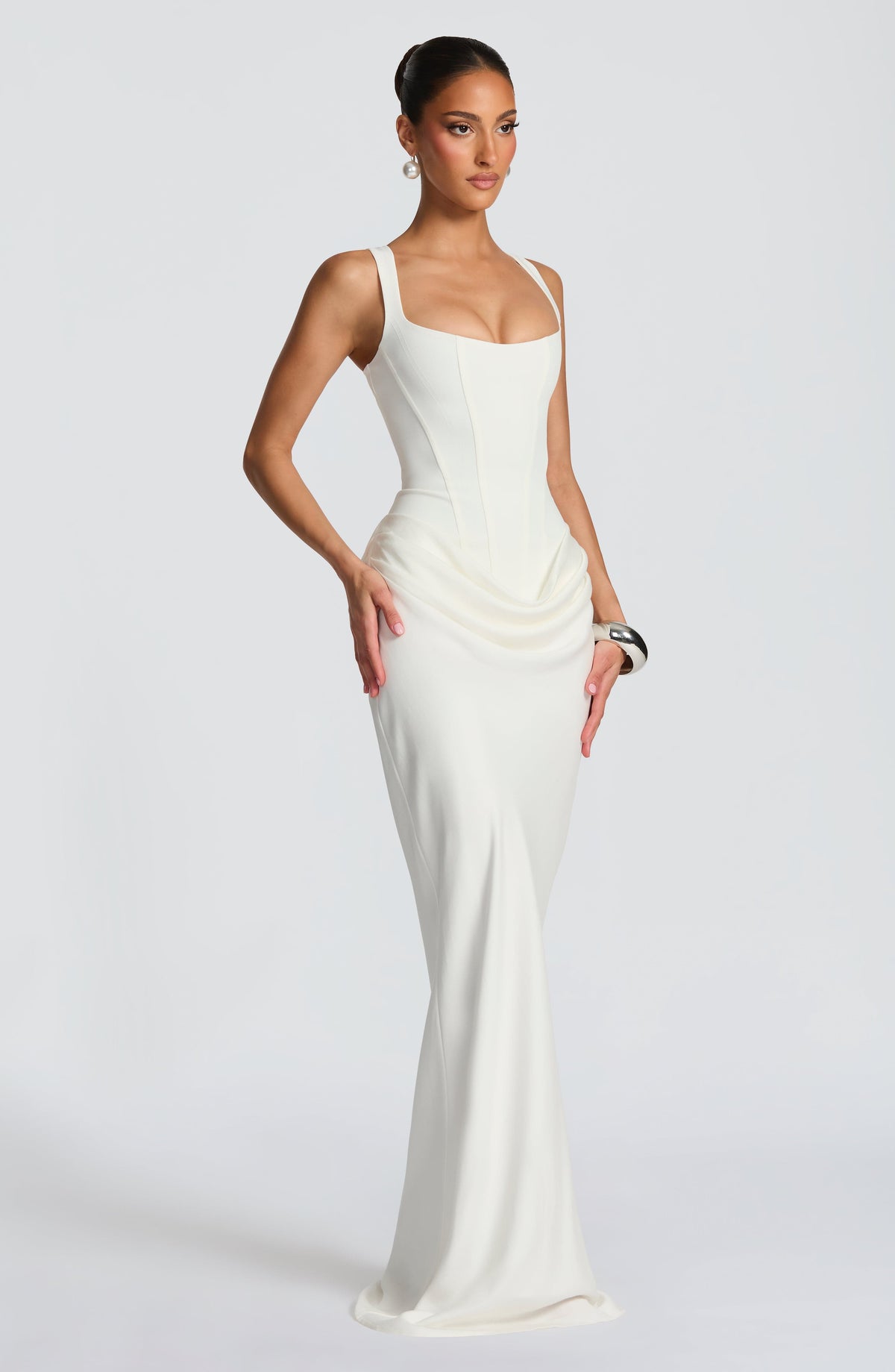 Christine – Robe Maxi à Col Carré