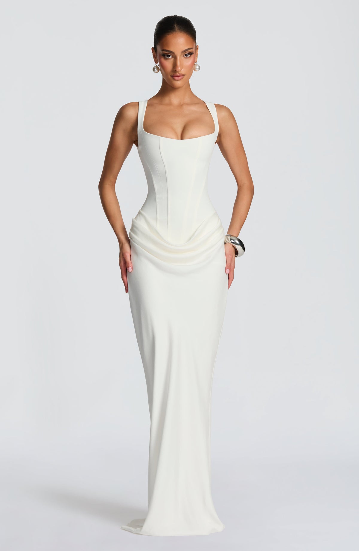 Christine | Robe Maxi à Col Carré