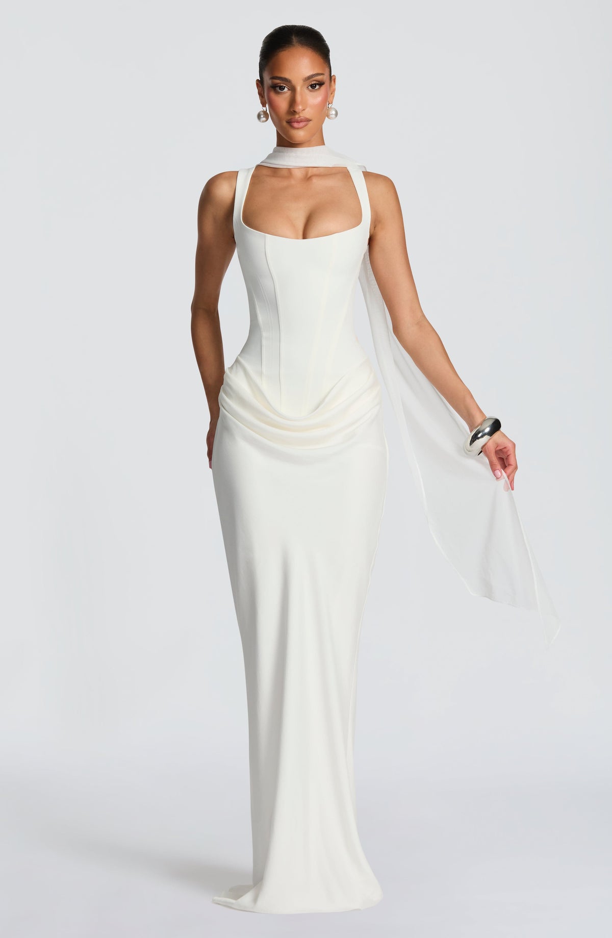 Christine – Robe Maxi à Col Carré