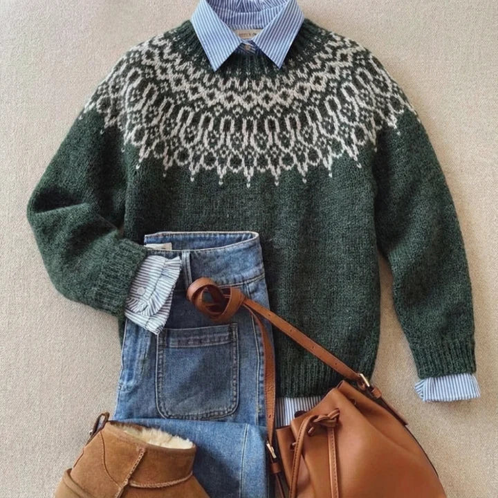 Chloé – Pull en Maille Empiècement Neige, mode femme GabrielPetit
