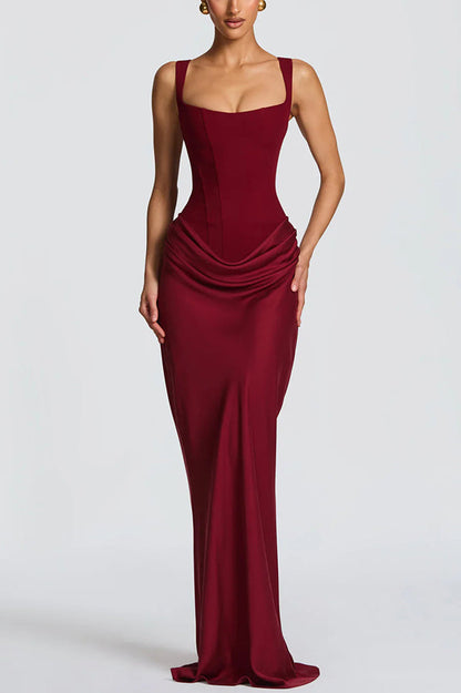 Christine – Robe Maxi à Col Carré