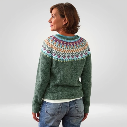 Camille | Pull en Maille Vert Sauge