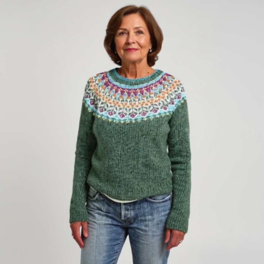 Camille | Pull en Maille Vert Sauge