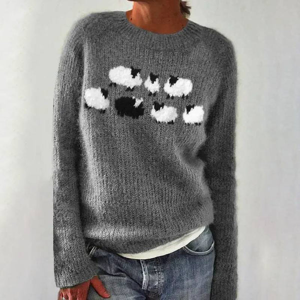 Amélie – Pull en Maille Petits Moutons, mode femme GabrielPetit