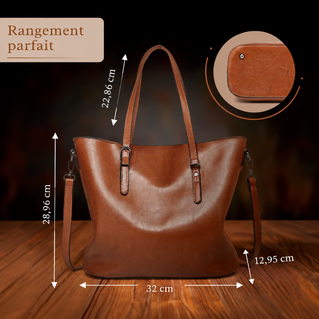 Arlette | Sac Épaule Vintage à Rabat en Similicuir – photo 6