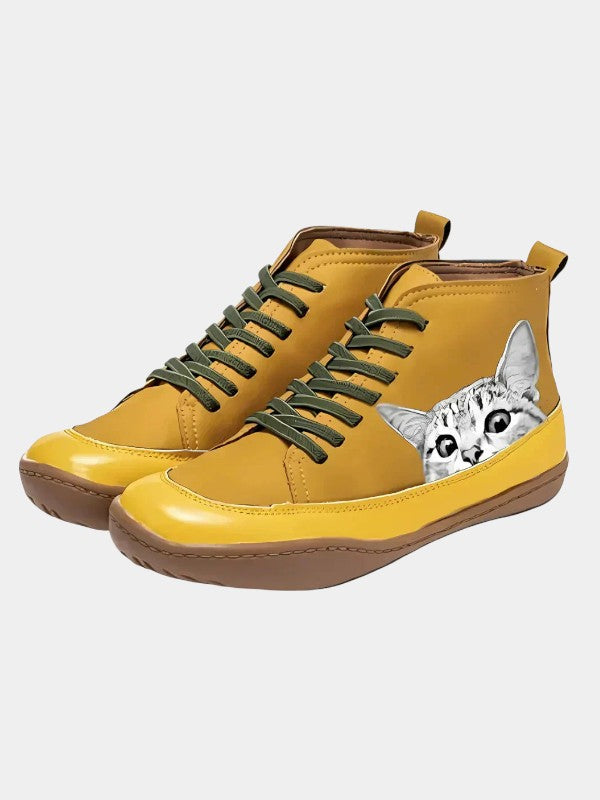 Suzette | Bottines en cuir motif félin – photo 5