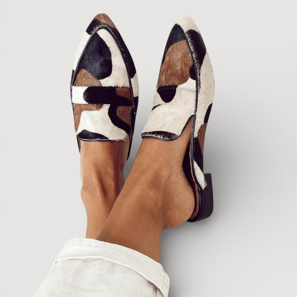 Hortense | Mocassins confortables à imprimé vache – photo 1